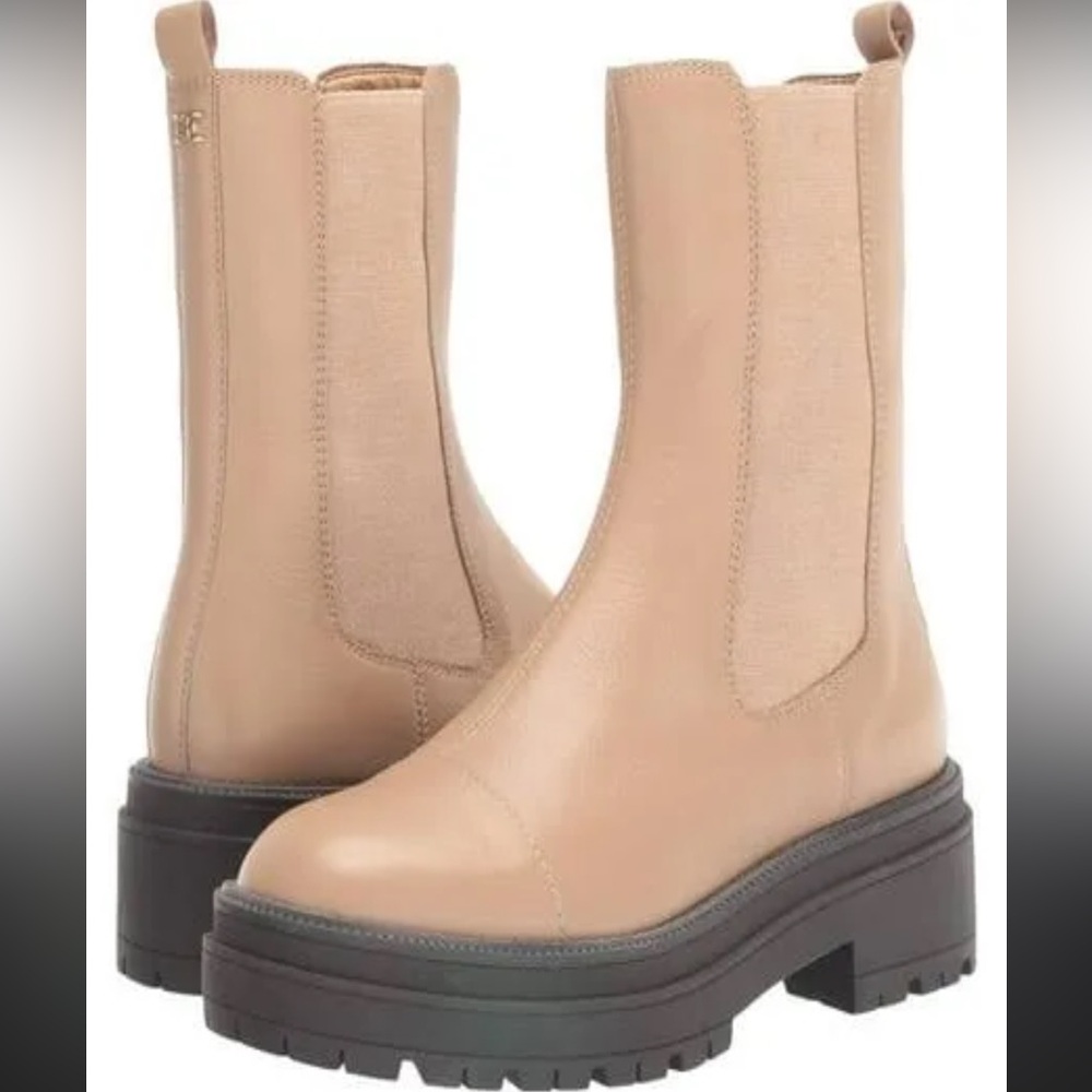 Sam Edelman Women's Beige Lug Sole Chelsea Boot